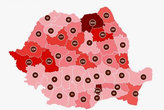 Térképes adatok: eggyel nőtt az igazolt fertőzöttek száma Hargita megyében