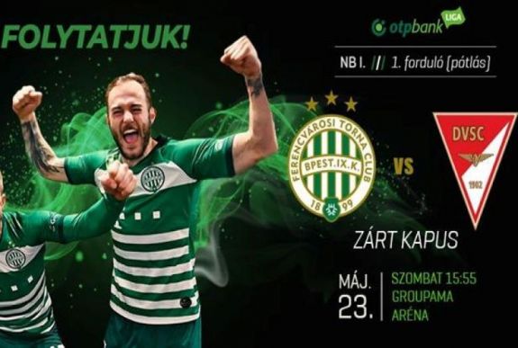 Szombaton a Fradi-Debrecen mérkőzéssel újraindul a labdarúgás Magyarországon