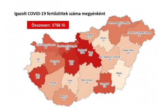 Meghalt 5 beteg és 3756-ra emelkedett a fertőzöttek száma Magyarországon