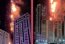 Lángba borult egy 190 méteres felhőkarcoló az Egyesült Arab Emírségekben