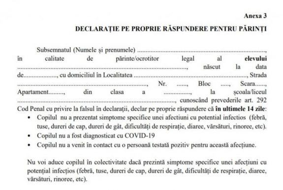 Felelősségvállalási nyilatkozatot kell kitölteniük a szülőknek iskolakezdéskor