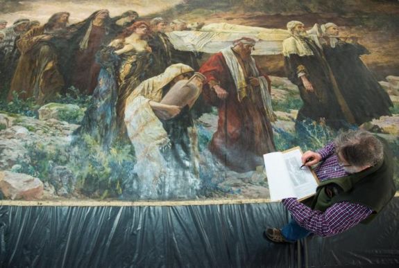 Eredeti helyére kerülhet vissza Feszty Árpád Krisztus-triptichonja az aradi kultúrpalotában