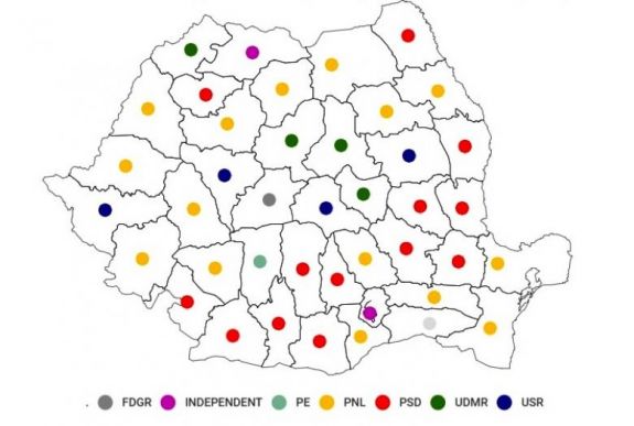 A PSD visszaszorult a megyeszékhelyeken – mutatjuk a választási térképet