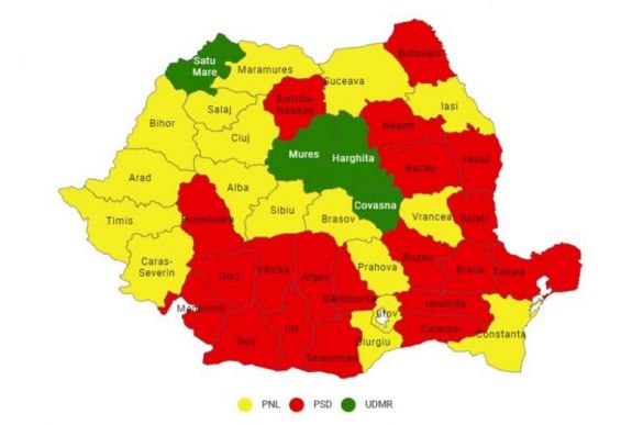 Így néz ki az ország politikai térképe a megyei vezetők színezete szerint