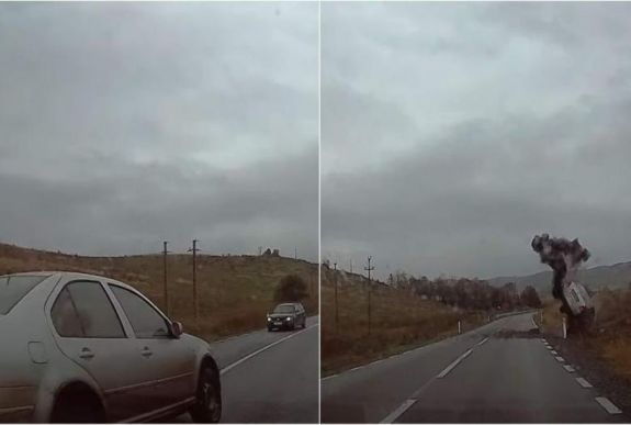 Videóra vette a megelőzött sofőr a balesetet