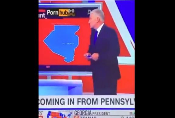 Kínos: pornóoldal jelent meg a képernyőn a CNN választási műsorában