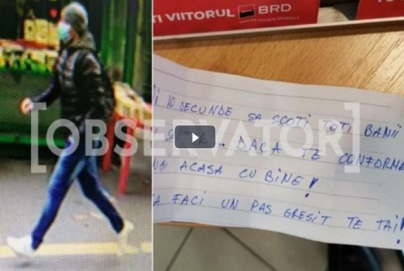 Egy fenyegető cetlivel kiraboltak egy bukaresti bankfiókot