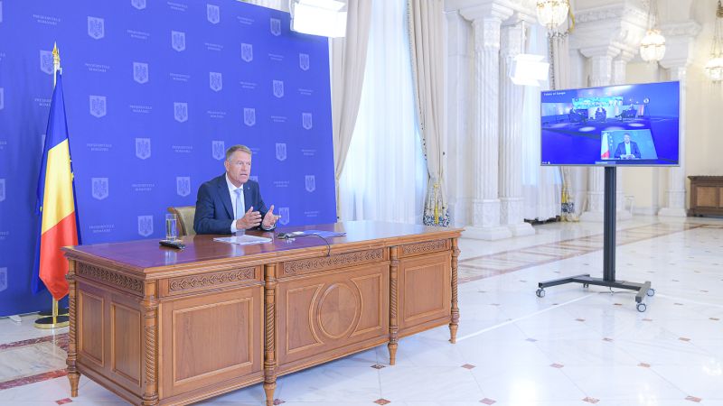 Klaus Iohannis az online konferencián | Fotó: presidency.ro