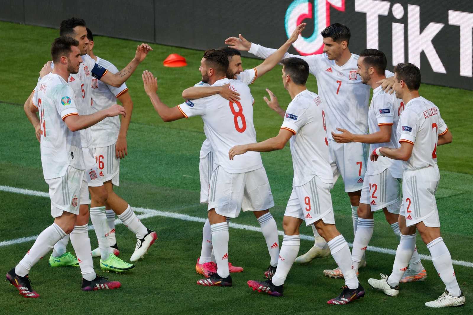 Spanyol öröm a nyolcaddöntőbe jutást követően | Fotó: Euro 2020 Facebook