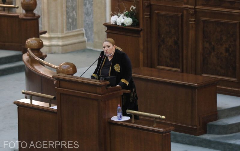 Diana Șoșoacă a szenátus hétfői ülésén | Fotó: Agerpres