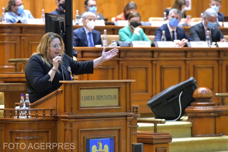 Diana Șoșoacă szerdán a parlamentben | Fotó: Agerpres