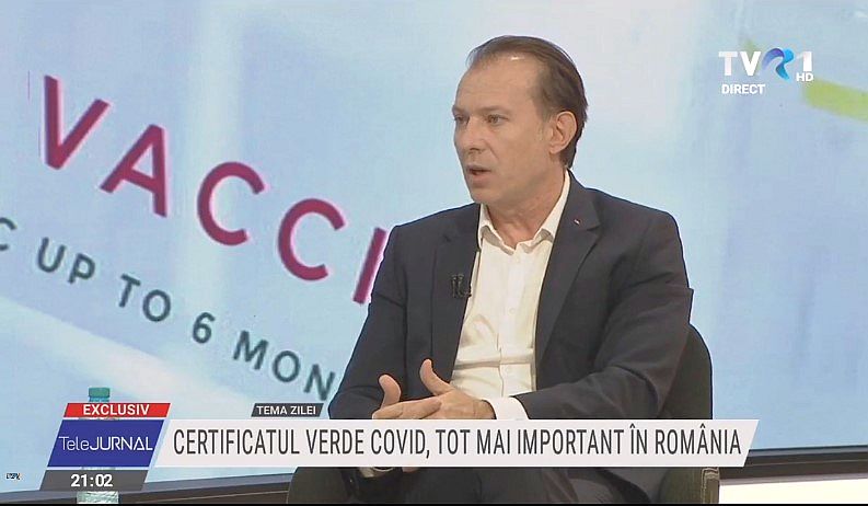 Florin Cîțu a tévéstúdióban | Facebook-képernyőmentés