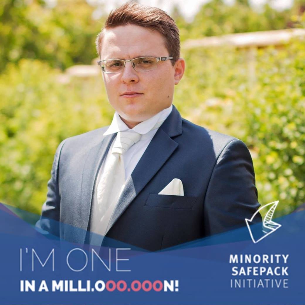 Tárnok Balázs, a Minority SafePack kezdeményezés magyarországi aláírásgyűjtésének koordinátora l Fotó: facebook.com