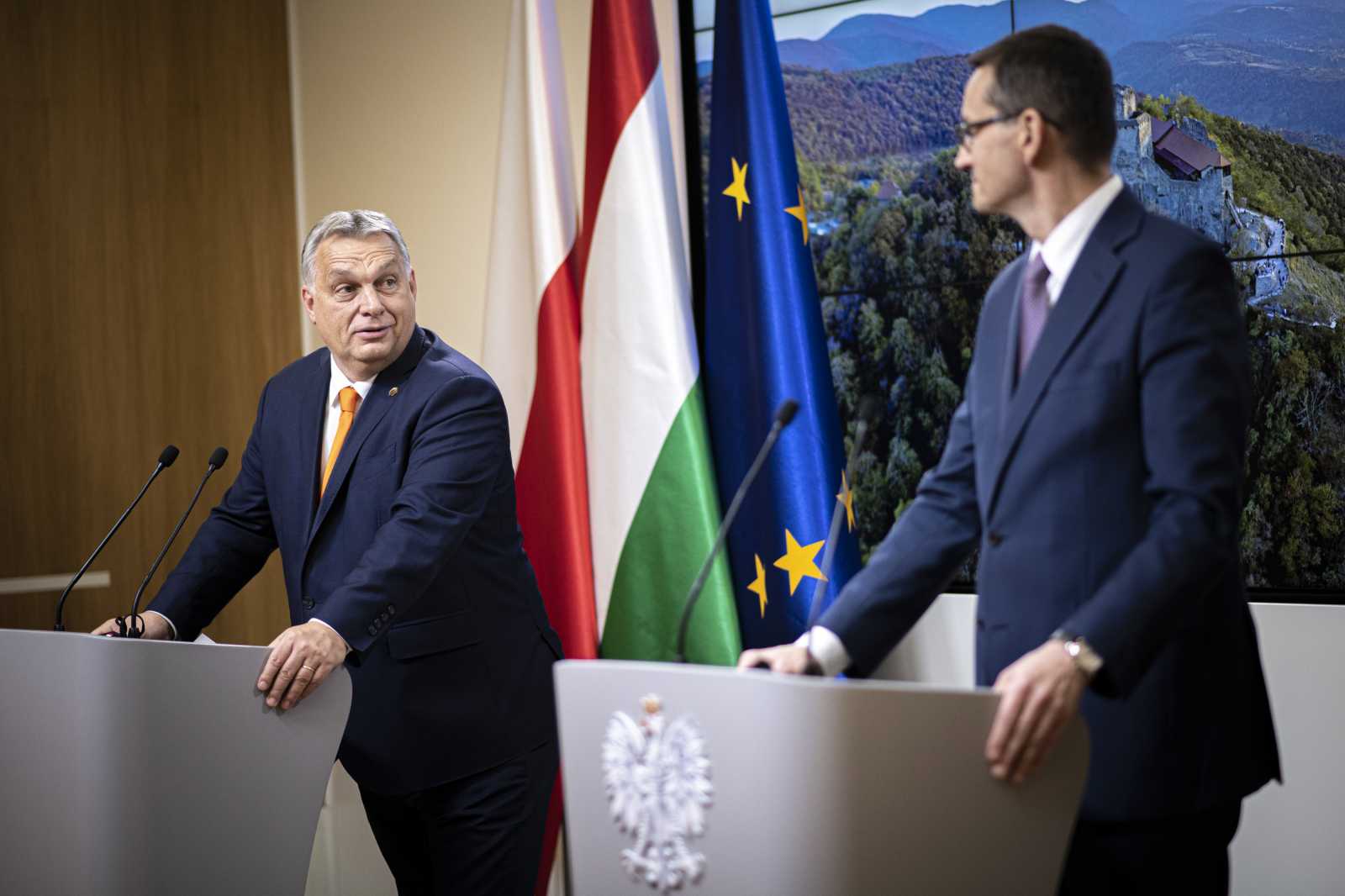 Orbán Viktor magyar Mateusz Morawiecki lengyel kormányfő | Fotó: Benko Vivien Cher/MTI