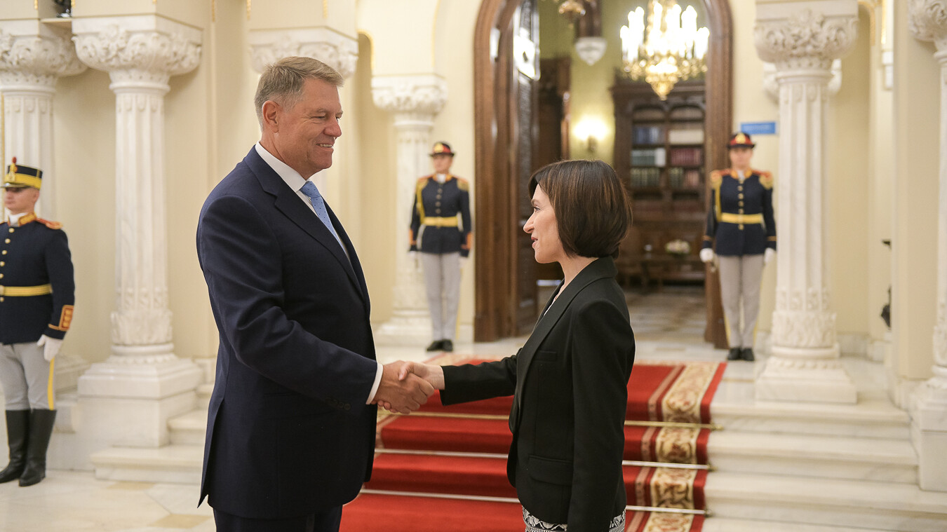Klaus Iohannis román és Maia Sandu moldáv államfő a Cotroceni-palotában | archív fotó: presidency.ro