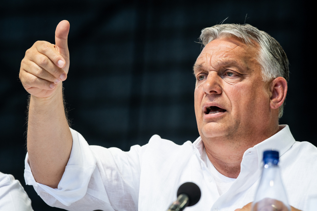 Orbán Viktor a Bálványosi Nyári Szabadegyetem és Diáktábor színpadán 2022.  július 23-án | Fotó: Index/Kaszás Tamás