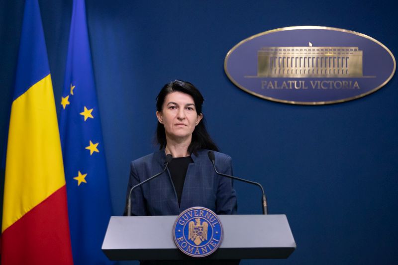 Violeta Alexandru egy, még munkaügyi miniszterként tartott sajtótájékoztatón | Fotó: gov.ro