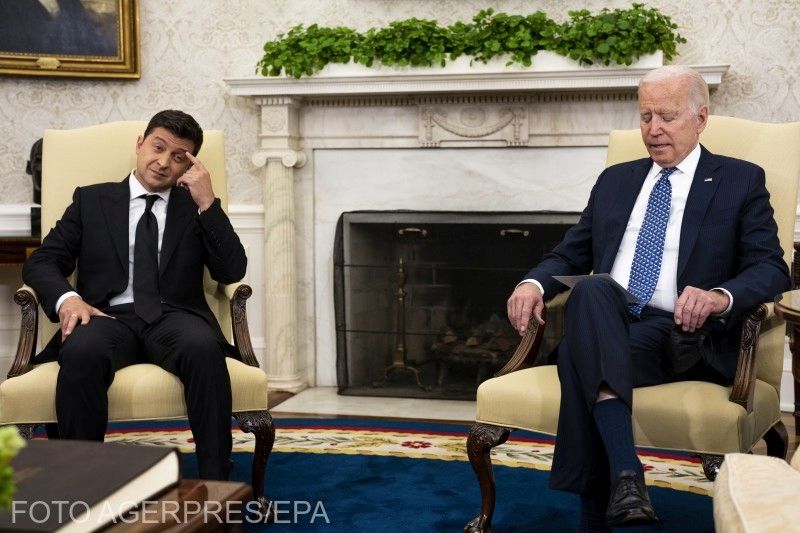 Volodimir Zelenszkij és Joe Biden egy tavalyi személyes találkozón | Fotó: Agerpres/EPA