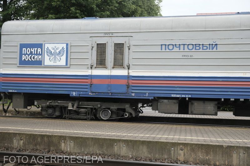 Orosz vasúti postakocsi a litván–orosz (kalinyingrádi) határátkelőhelyen | Fotó: Agerpres/EPA