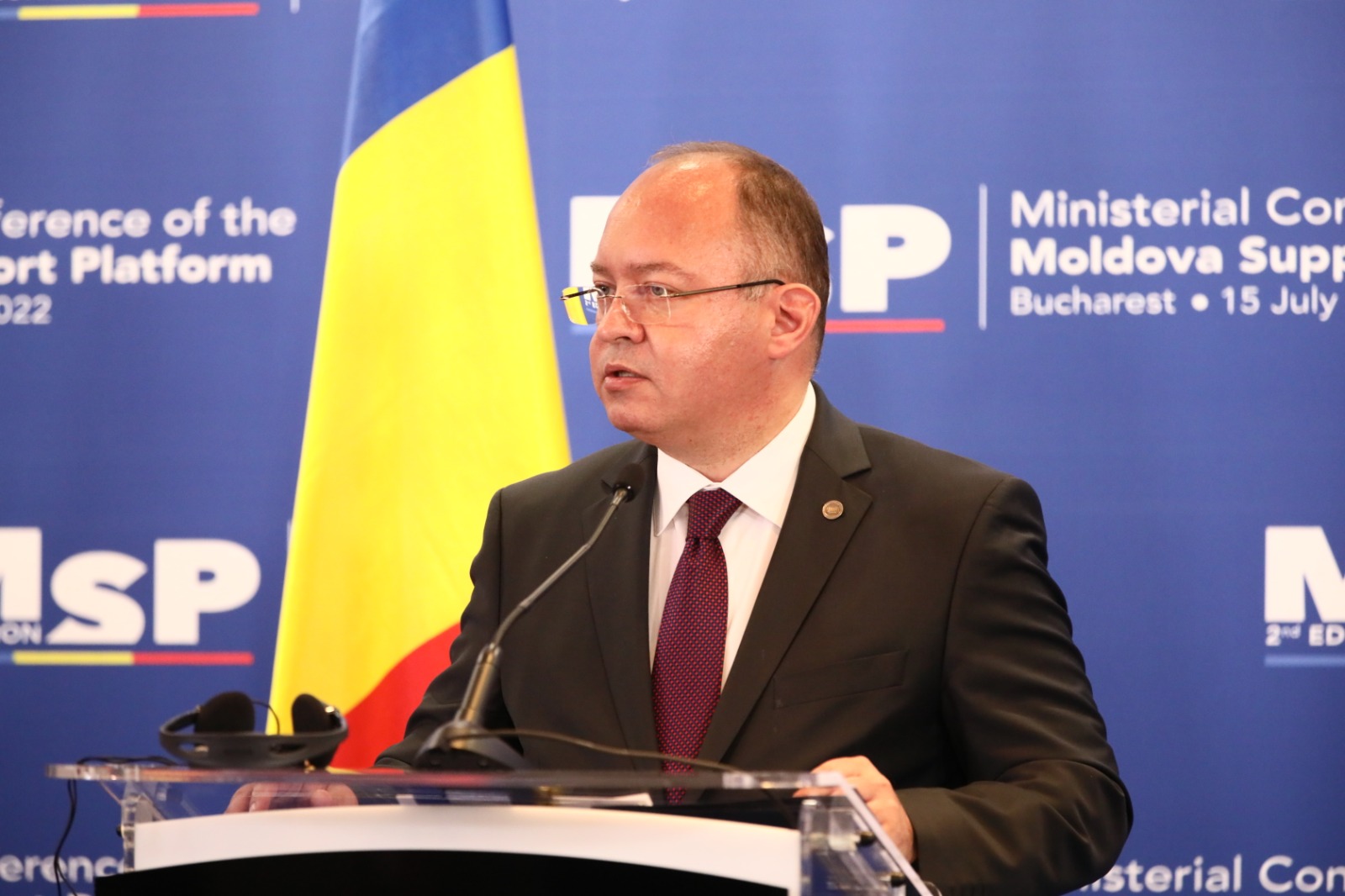 Bogdan Aurescu külügyminiszter a Moldovai Köztársaság Támogatási Platformjának második konferenciáján | fotó: mae.ro