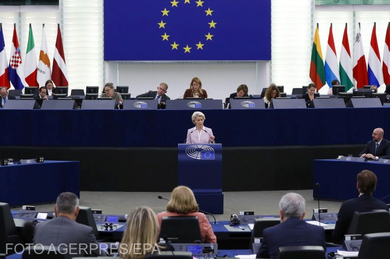 Ursula Von der Leyen az Európai Parlament ülésén Strasbourgban | Fotó: Agerpres/EPA