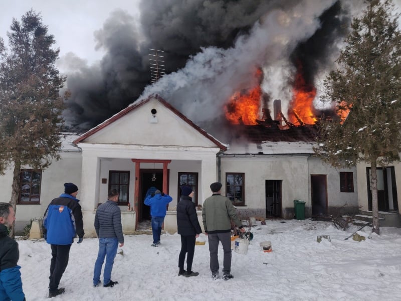 Tűz pusztított Kidén | Fotó: Facebook/Kidei Református Egyházközség