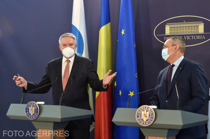 Mathias Cormann és Nicolae Ciucă sajtótájékoztatója | Fotó: Agerpres