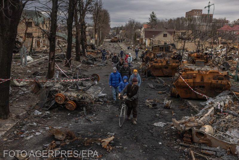 Az ukrajnai Bucsa városa | Fotó: Agerpres/EPA