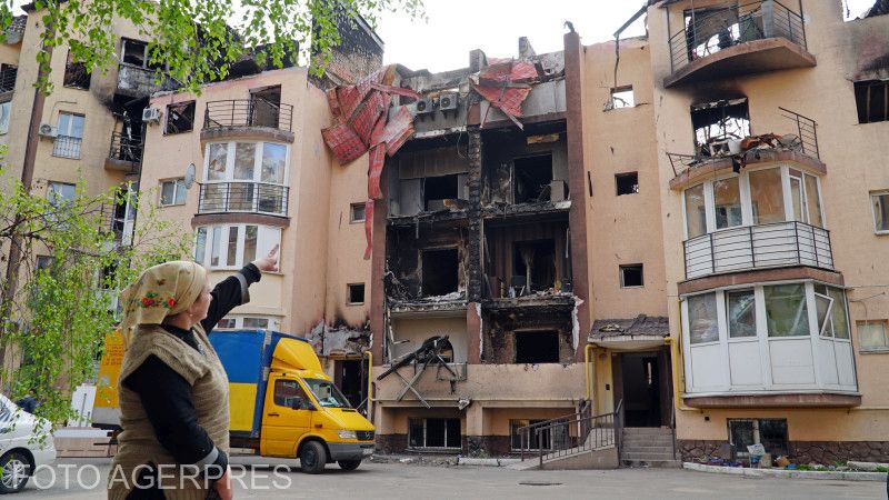 Bombázás nyomai Irpinyben | Fotó: Agerpres