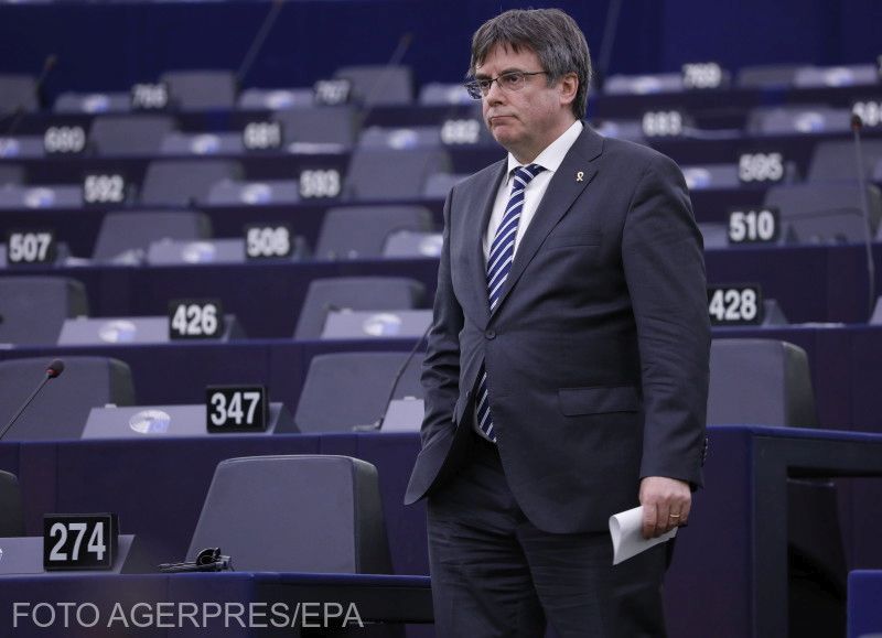 Carles Puigdemont Strasbourgban, az Európai Parlamentben | Fotó: Agerpres/EPA