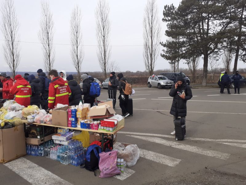 Az orosz–ukrán háború február 24-i kitörése óta több mint egymillió menekült érkezett Romániába Ukrajnából, a többségük elhagyta az országot Nyugat-Európa felé | A katasztrófavédelem archív felvétele