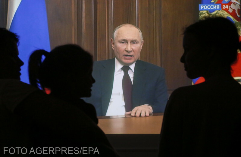 Valgyimir Putyin bejelenti a tévében az ukrajnai „különleges hadműveletet” február 24-én | fotó: Agerpres/EPA