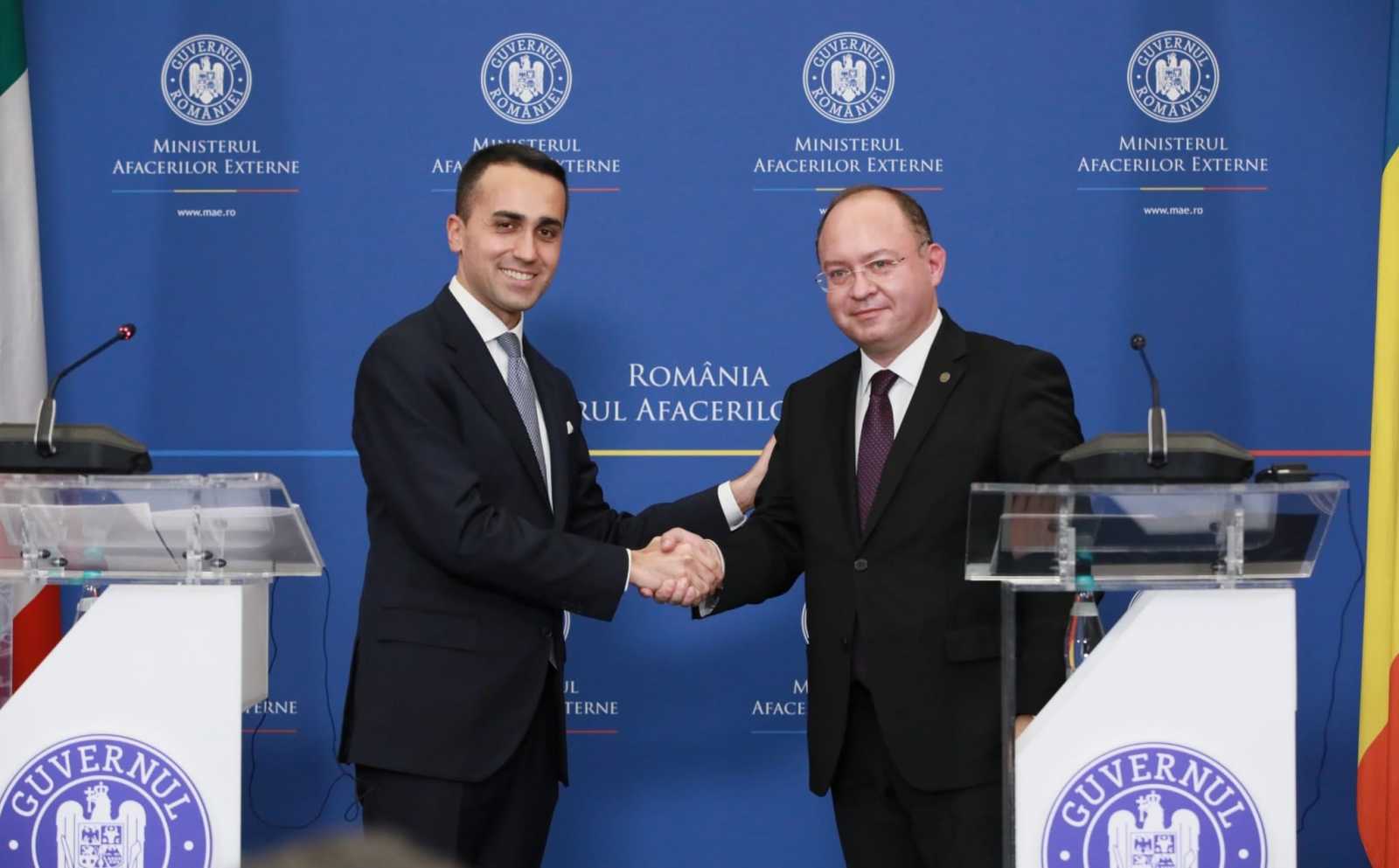 Luigi Di Maio olasz és Bogdan Aurescu román külügyminiszter | fotó: a román külügyminisztérium Facebook-oldala