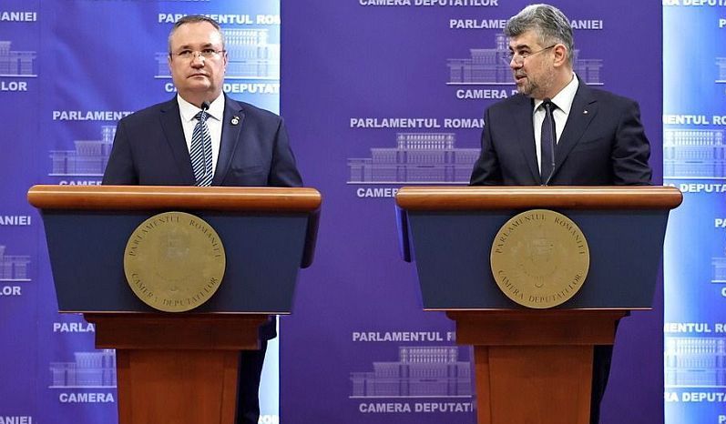 Nicolae Ciucă miniszterelnök és Marcel Ciolacu | Fotó: gov.ro