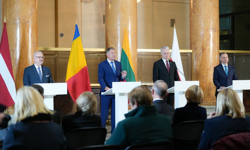 A négy elnök közösen tartott sajtótájékoztatót | Fotó: presidency.ro