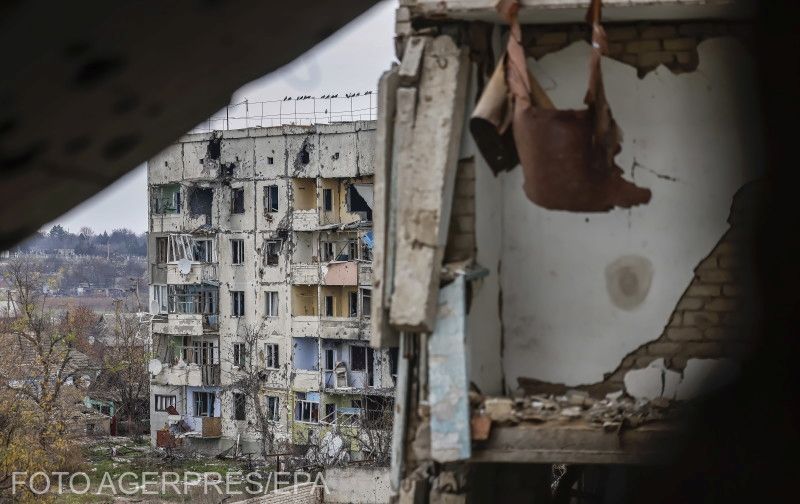 Romos épületek a Herszon régióbeli Arhanhelszkében | Fotó: Agerpres/EPA