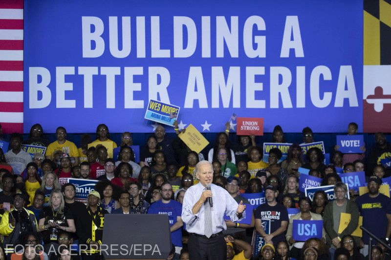 Joe Biden elnök egy hétfői maryéandi kampányrendezvényen | Fotó: Agerpres/EPA