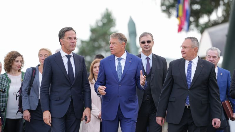 Mark Rutte, Klaus Iohannis államfő és Nicolae Ciucă | Fotó: presidency.ro
