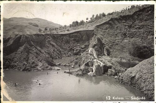 Egy régi fotográfián a kolozsi sósfürdő
