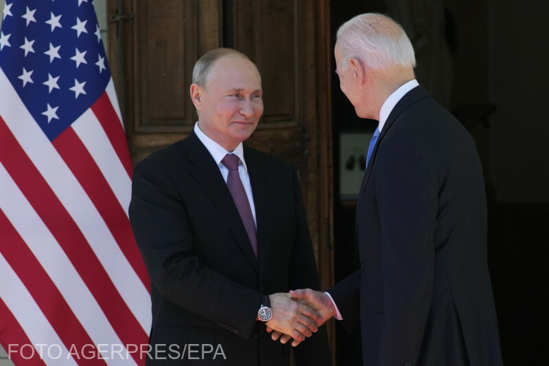 Vlagyimir Putyn orosz és Joe Biden amerikai elnök találkozóján 2021 júniusában | Fotó: Agerpres/EPA