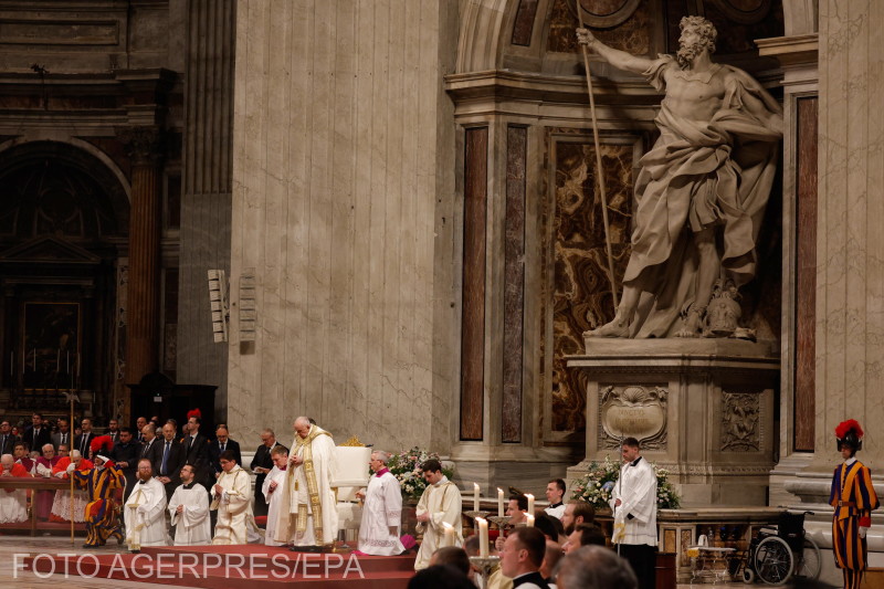 Ferenc pápa idei húsvéti szentmiséje a Vatikánban | Fotó: Agerpres/EPA