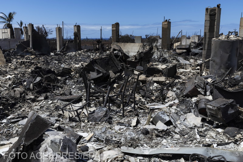 A történelmi Lahaina város, az egykori Hawaii Királyság fővárosa szinte teljesen elpusztult | Fotó: Agerpres/EPA