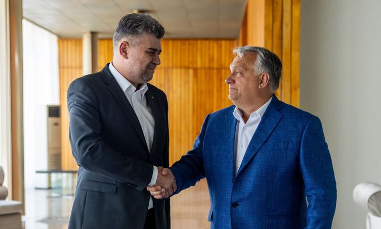 Marcel Ciolacu és Orbán Viktor bukaresti kézfogása Fotó: gov.ro