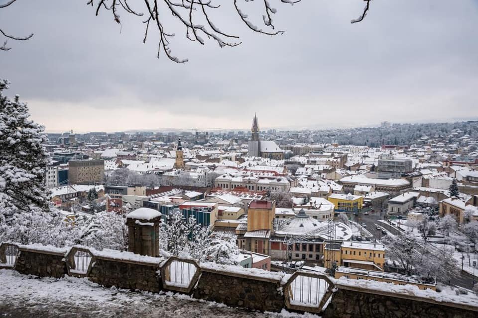 A téli Kolozsvár a Fellegvárról | Fotó: Facebook/Emil Boc