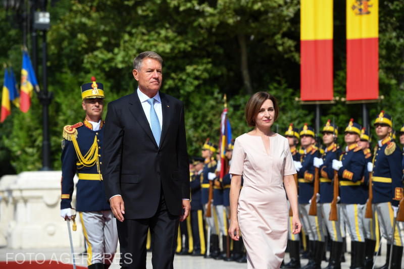 Klaus Iohannis és Maia Sandu, a moldovai államfő tavalyi bukaresti látogatásakor | Fotó: Agerpres