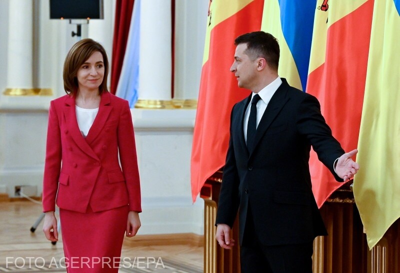 Maia Sandu és Volodimir Zelenszkij egy 2021 eleji hivatalos találkozón | Fotó: Agerpres/EPA