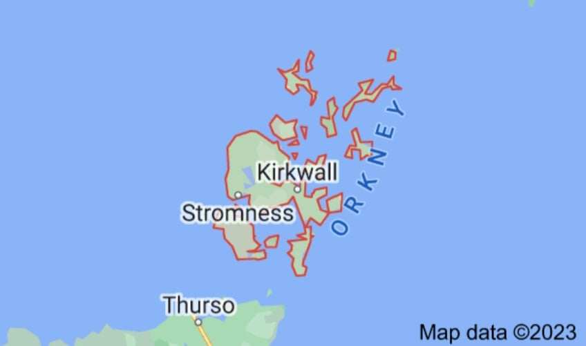 Az Orkney-szigetcsoport Forrás: Google Maps