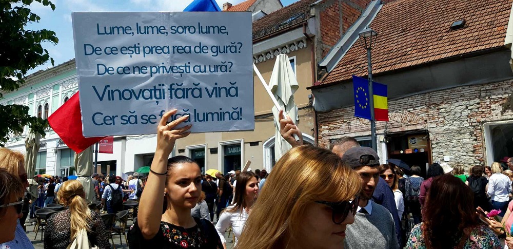 Tüntetés Kolozsváron | Fotó: Megyesi Helga