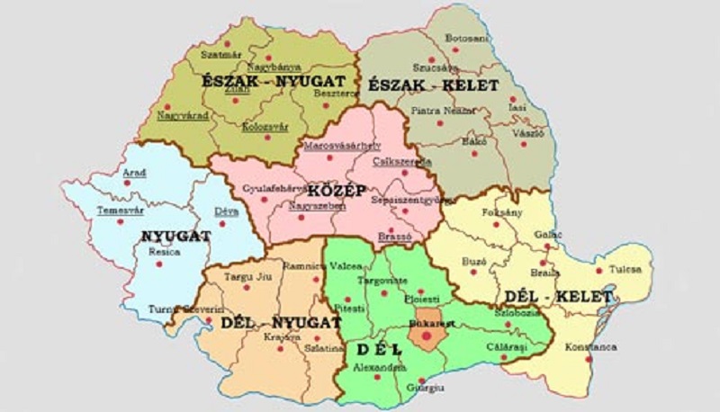 Románia fejlesztési régiói 
