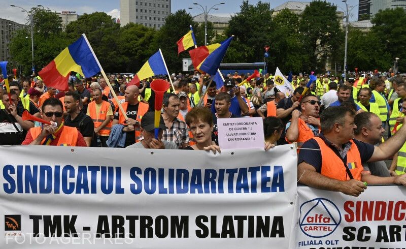 Szakszervezeti megmozdulás Bukarestben | Fotó: Agerpres